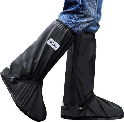 1 pair Black Waterproof Rain Boot Shoe Cover with reflector