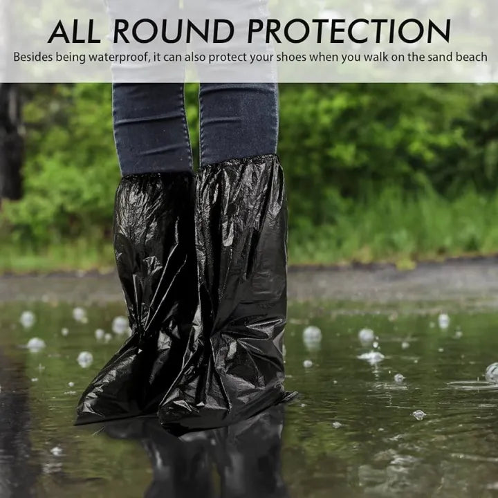 1 pair Black Waterproof Rain Boot Shoe Cover with reflector