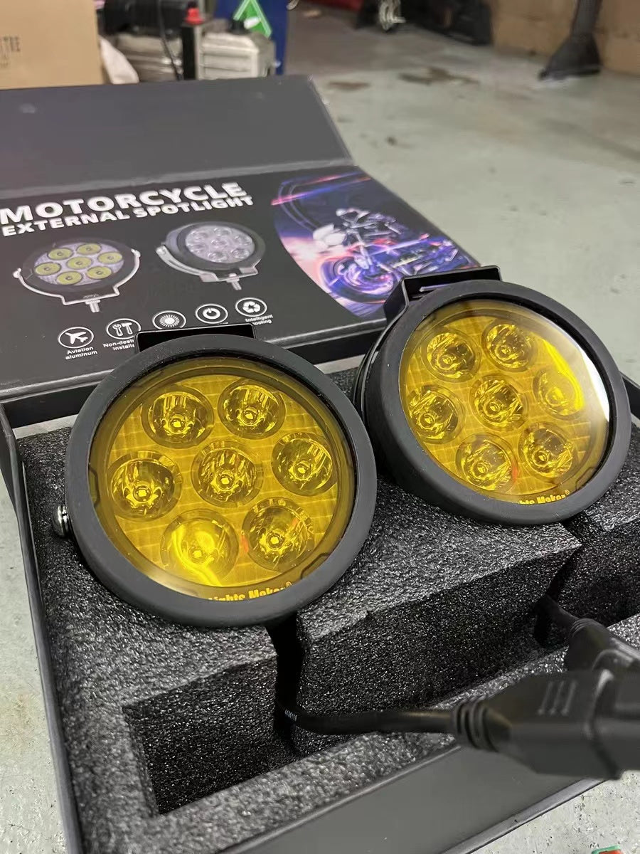 Motorcycle Auxiliary Lights AES GR7 Fog Lamp Spotlights Road King Strobe Motocross Led Headlight Wireless Switch Flash Group