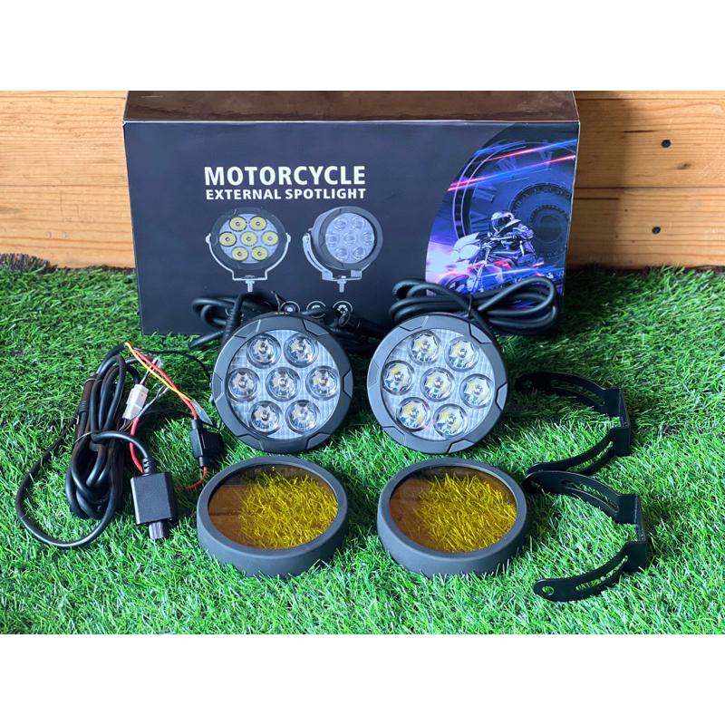 Motorcycle Auxiliary Lights AES GR7 Fog Lamp Spotlights Road King Strobe Motocross Led Headlight Wireless Switch Flash Group