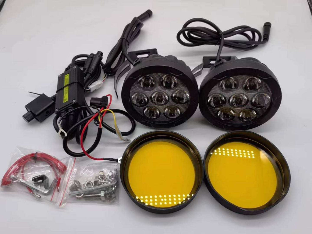 Motorcycle Auxiliary Lights AES GR7 Fog Lamp Spotlights Road King Strobe Motocross Led Headlight Wireless Switch Flash Group