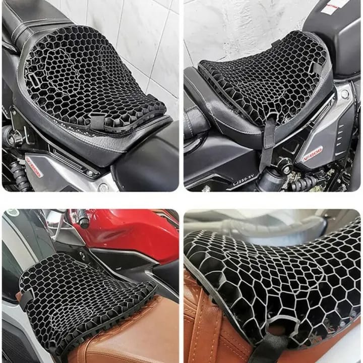 Motorcycle Honeycomb Gel Seat Cushion Decompression Cover Shock Absorbing Relief Air Mesh Cushions with Cover