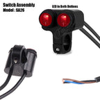 Switch Assembly SA26 – Aluminium Body – 2 Device ON OFF Button – LED Light – Motorcycle