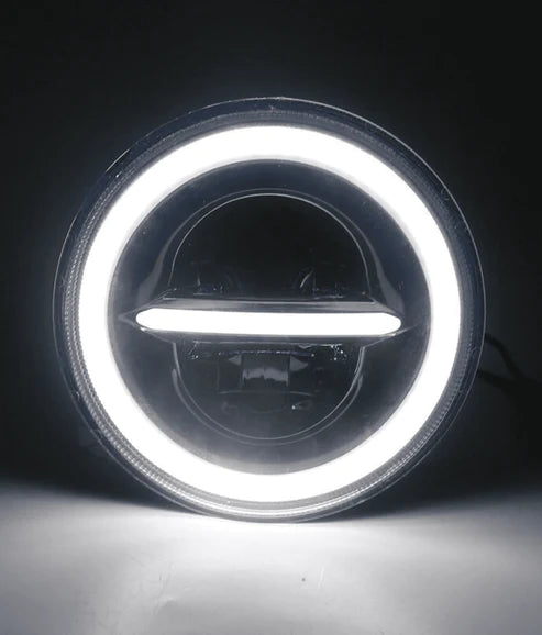 7 Inch Full Ring Round minus style Bike LED Headlight with Hi,Low Beam and Angel Eye Lamp